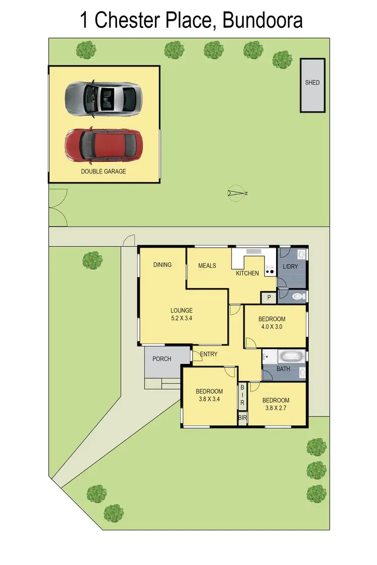 Floorplan of Homely house listing, 1 Chester Place, Bundoora VIC 3083