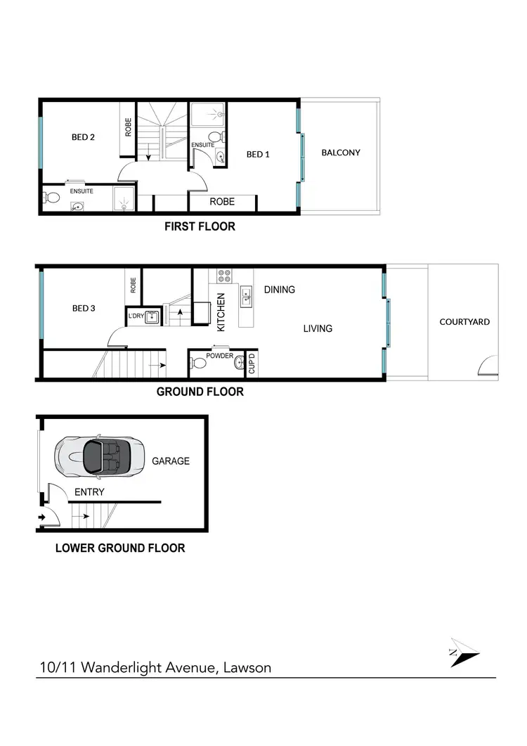 Floorplan of Homely townhouse listing, 10/11 Wanderlight Avenue, Lawson ACT 2617