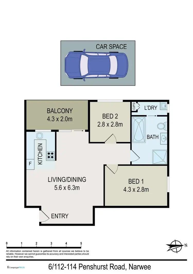 Floorplan of Homely unit listing, 6/114 Penshurst Road, Narwee NSW 2209
