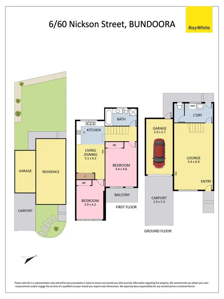 Floorplan of Homely townhouse listing, 6/60 Nickson Street, Bundoora VIC 3083