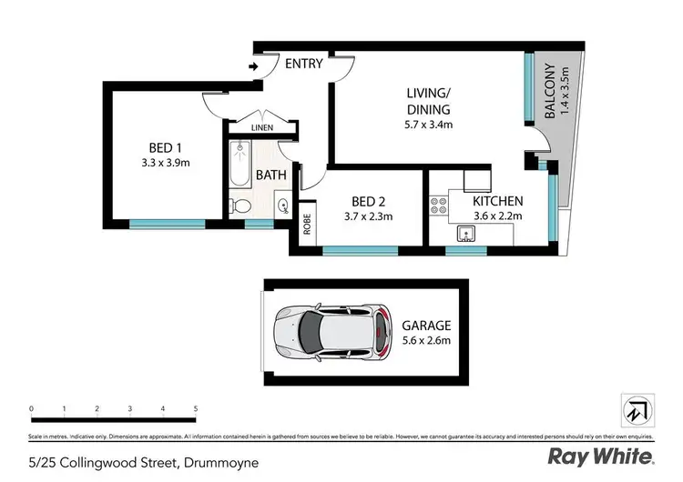 Floorplan of Homely apartment listing, 5/25 Collingwood Street, Drummoyne NSW 2047