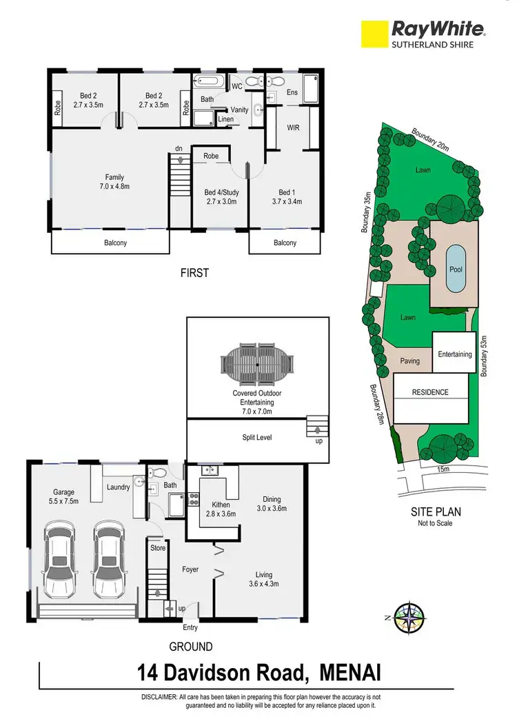 Floorplan of Homely house listing, 14 Davidson Road, Menai NSW 2234
