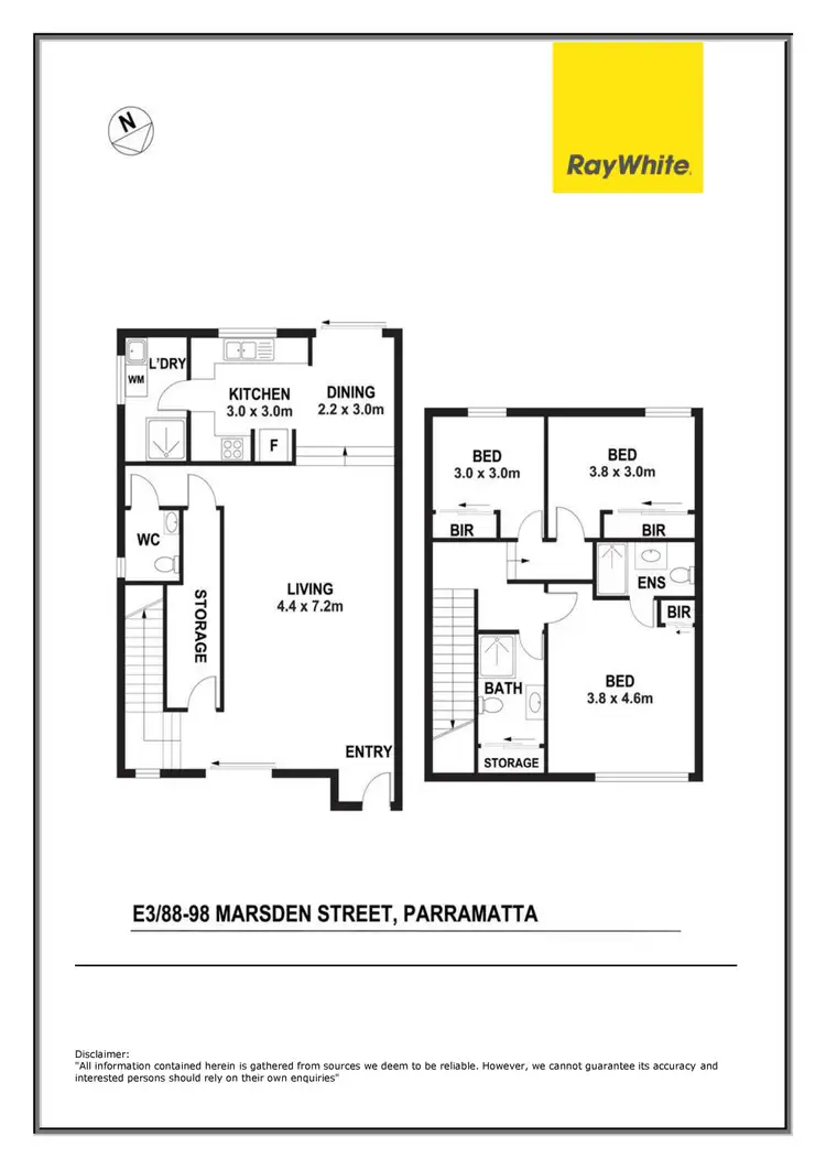Floorplan of Homely townhouse listing, E3/88-98 Marsden Street, Parramatta NSW 2150