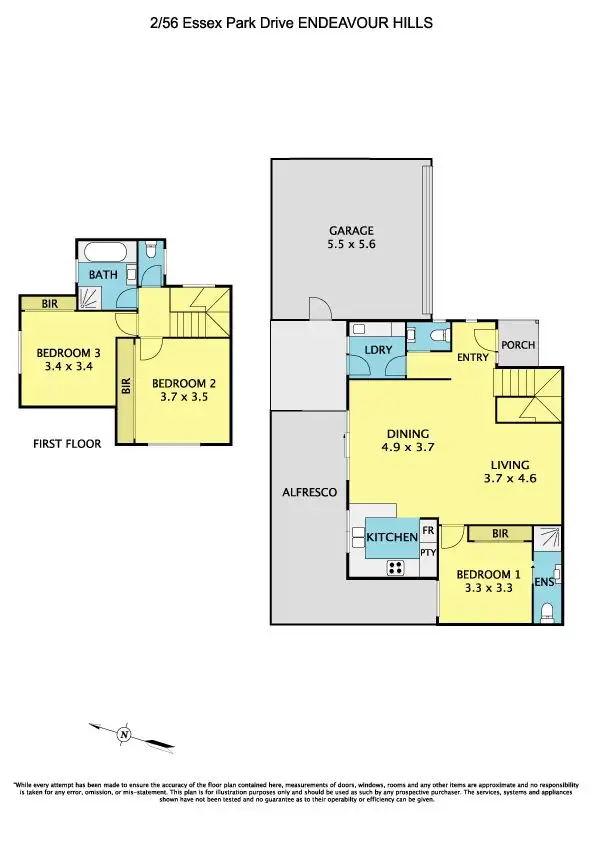 Floorplan of Homely townhouse listing, 2/56 Essex Park Drive, Endeavour Hills VIC 3802
