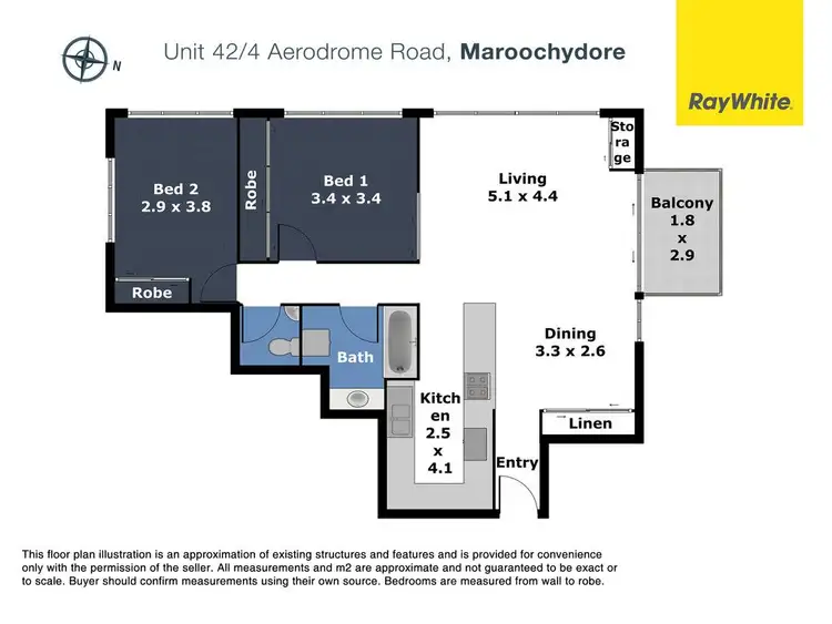 Floorplan of Homely unit listing, 42/4 Aerodrome Road, Maroochydore QLD 4558