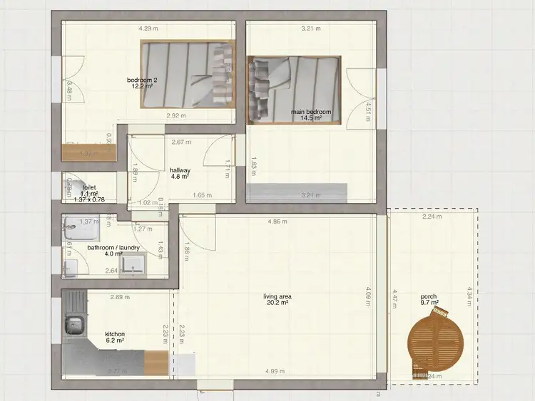 Floorplan of Homely unit listing, 3/11 Queen Street, Goulburn NSW 2580