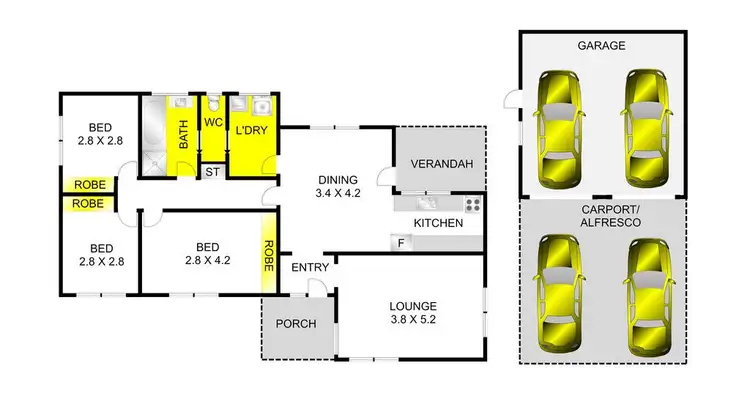 Floorplan of Homely house listing, 9 Fairbairn Drive, Corio VIC 3214