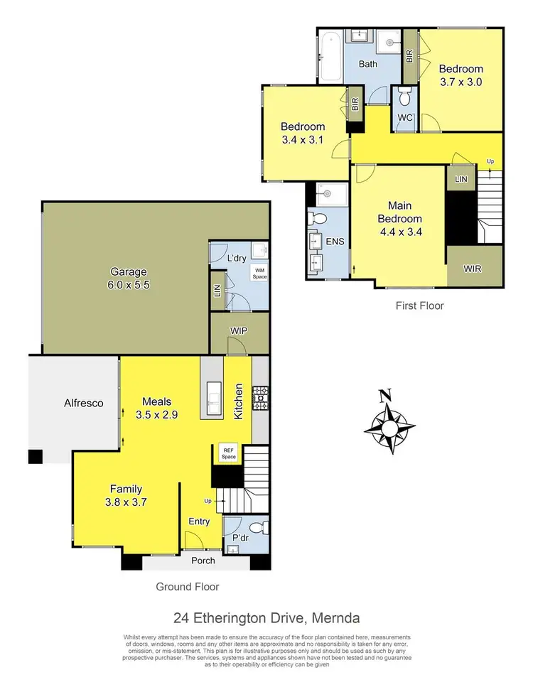 Floorplan of Homely townhouse listing, 24 Etherington Drive, Mernda VIC 3754