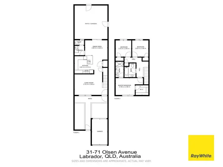 Floorplan of Homely townhouse listing, 31/71 Olsen Avenue, Labrador QLD 4215