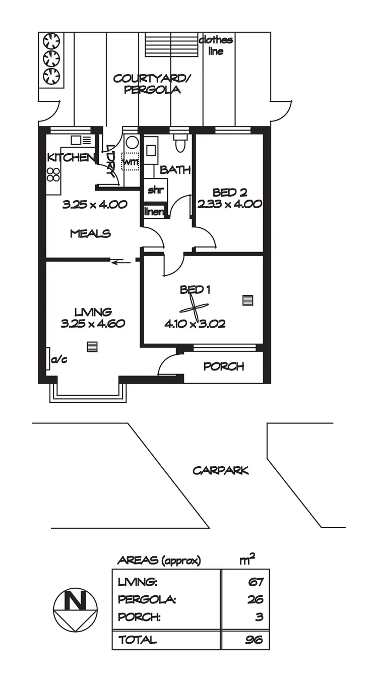 Floorplan of Homely unit listing, 2/87 Windsor Grove, Klemzig SA 5087