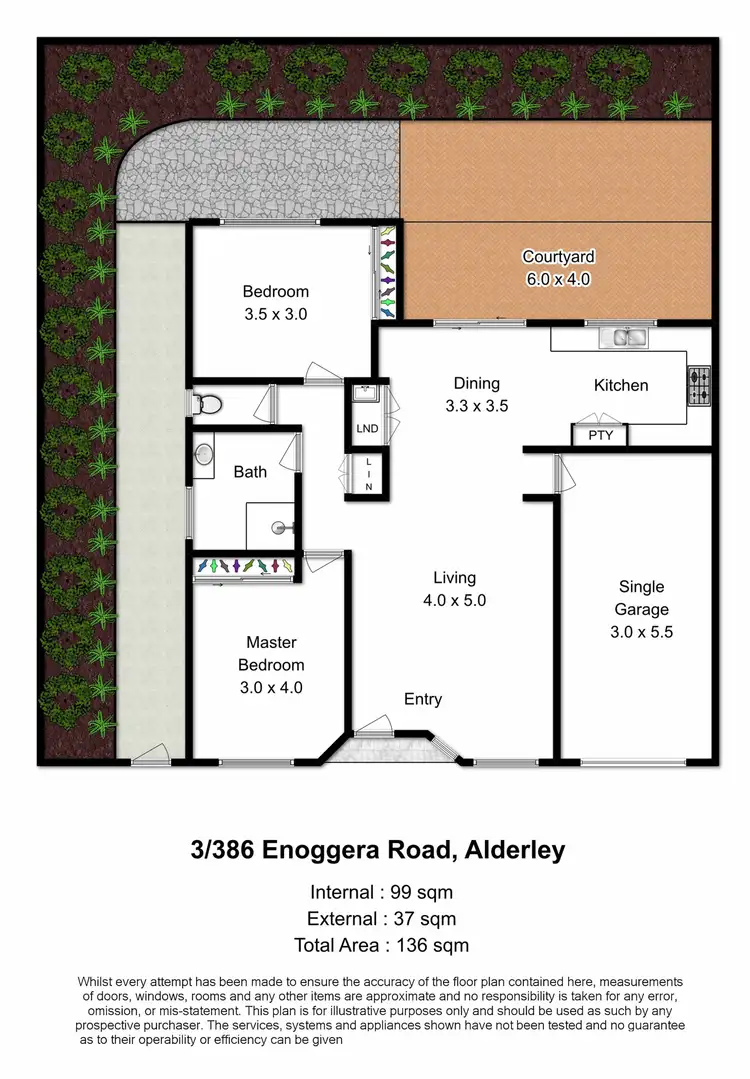 Floorplan of Homely townhouse listing, 3/386 Enoggera Road, Alderley QLD 4051