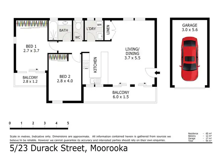 Floorplan of Homely apartment listing, 5/23 Durack Street, Moorooka QLD 4105