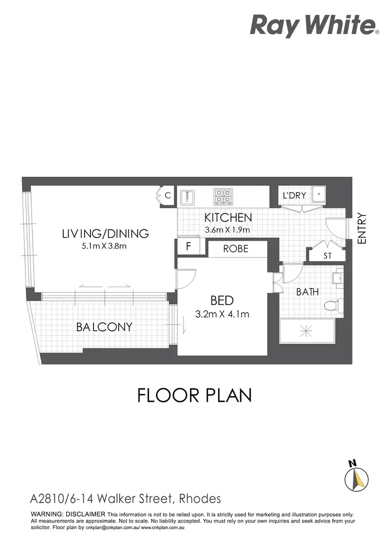 Floorplan of Homely apartment listing, A2810/6-14 Walker Street, Rhodes NSW 2138