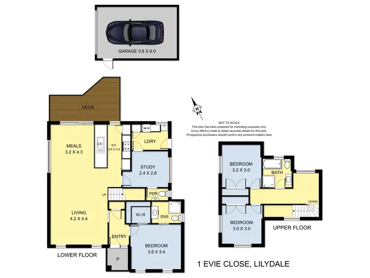 Floorplan of Homely townhouse listing, 1 Evie Close, Lilydale VIC 3140