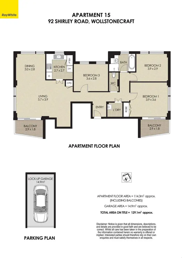 Floorplan of Homely apartment listing, 15/92 Shirley Road, Wollstonecraft NSW 2065