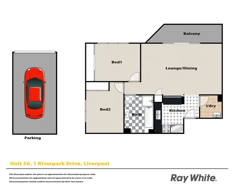 Floorplan of Homely unit listing, 56/1 Riverpark Drive, Liverpool NSW 2170
