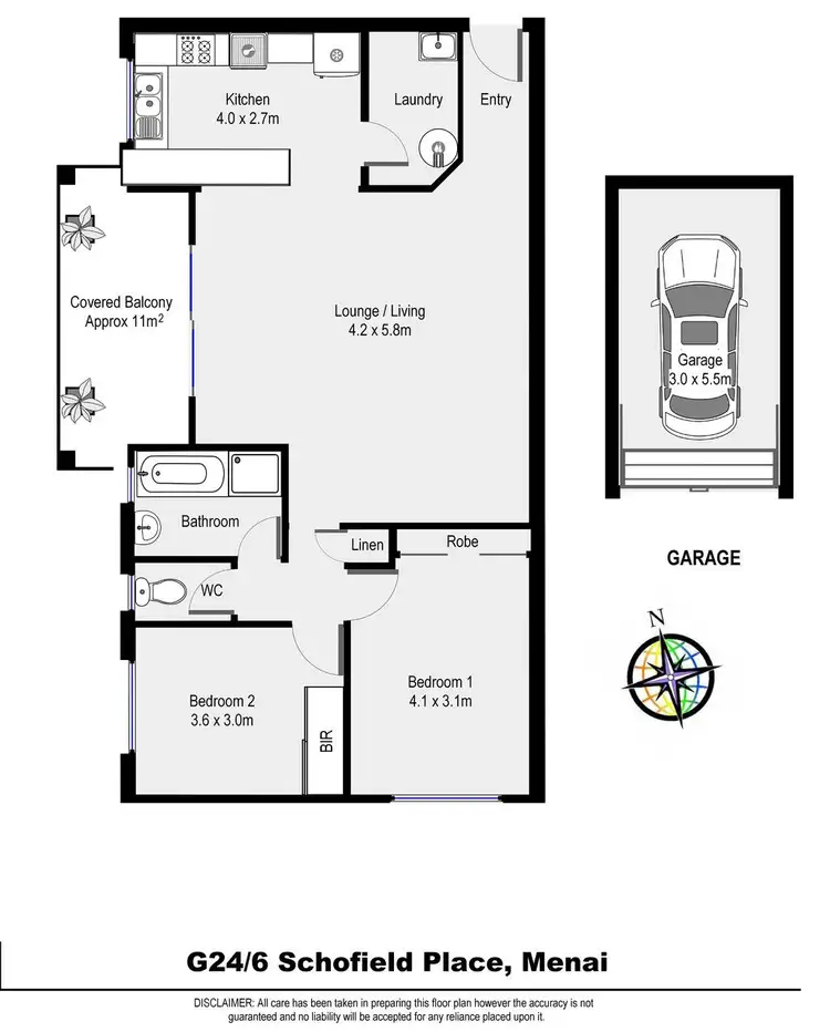 Floorplan of Homely apartment listing, G24/6 Schofield Place, Menai NSW 2234