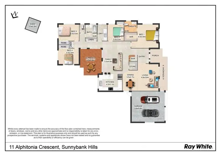 Floorplan of Homely house listing, 11 Alphitonia Crescent, Sunnybank Hills QLD 4109