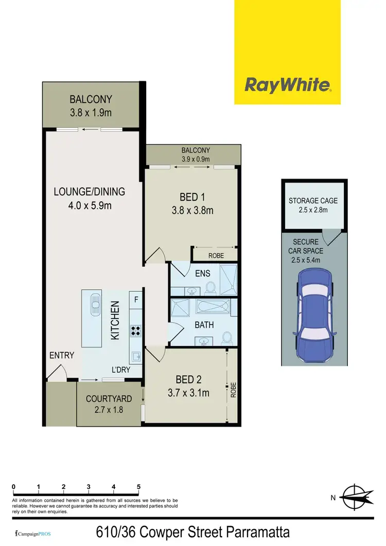 Floorplan of Homely apartment listing, 610/36-46 Cowper Street, Parramatta NSW 2150