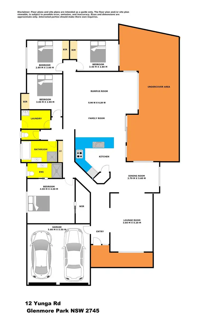 Floorplan of Homely house listing, 12 Yunga Road, Glenmore Park NSW 2745