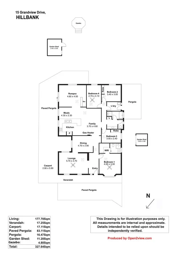 Floorplan of Homely house listing, 15 Grandview Drive, Hillbank SA 5112