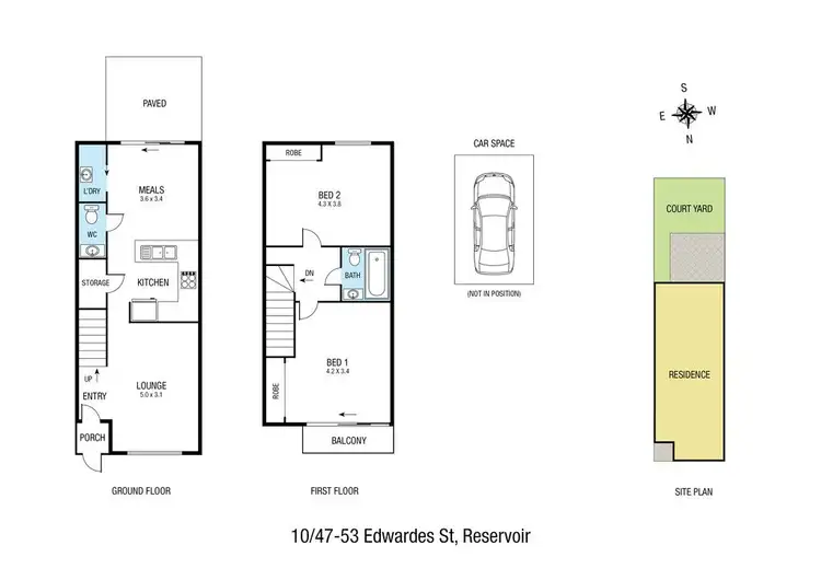 Floorplan of Homely townhouse listing, 10/47-53 Edwardes Street, Reservoir VIC 3073