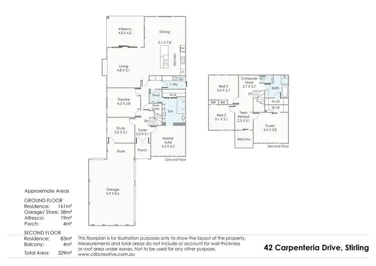Floorplan of Homely house listing, 42 Carpenteria Drive, Stirling WA 6021