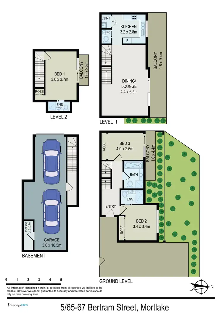 Floorplan of Homely townhouse listing, 5/65 Bertram Street, Mortlake NSW 2137