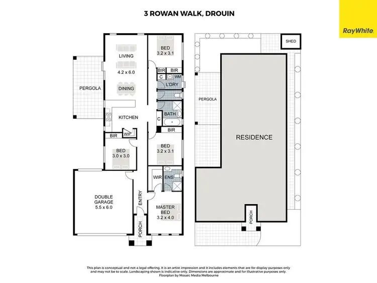 Floorplan of Homely house listing, 3 Rowan Walk, Drouin VIC 3818
