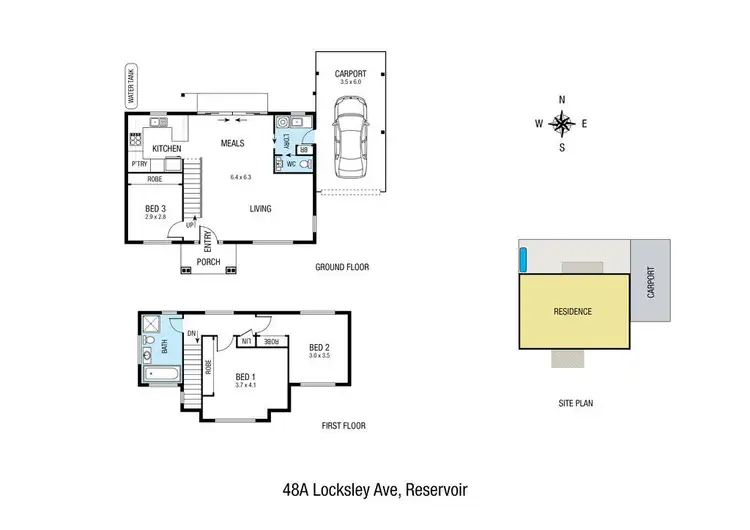 Floorplan of Homely townhouse listing, 48a Locksley Avenue, Reservoir VIC 3073