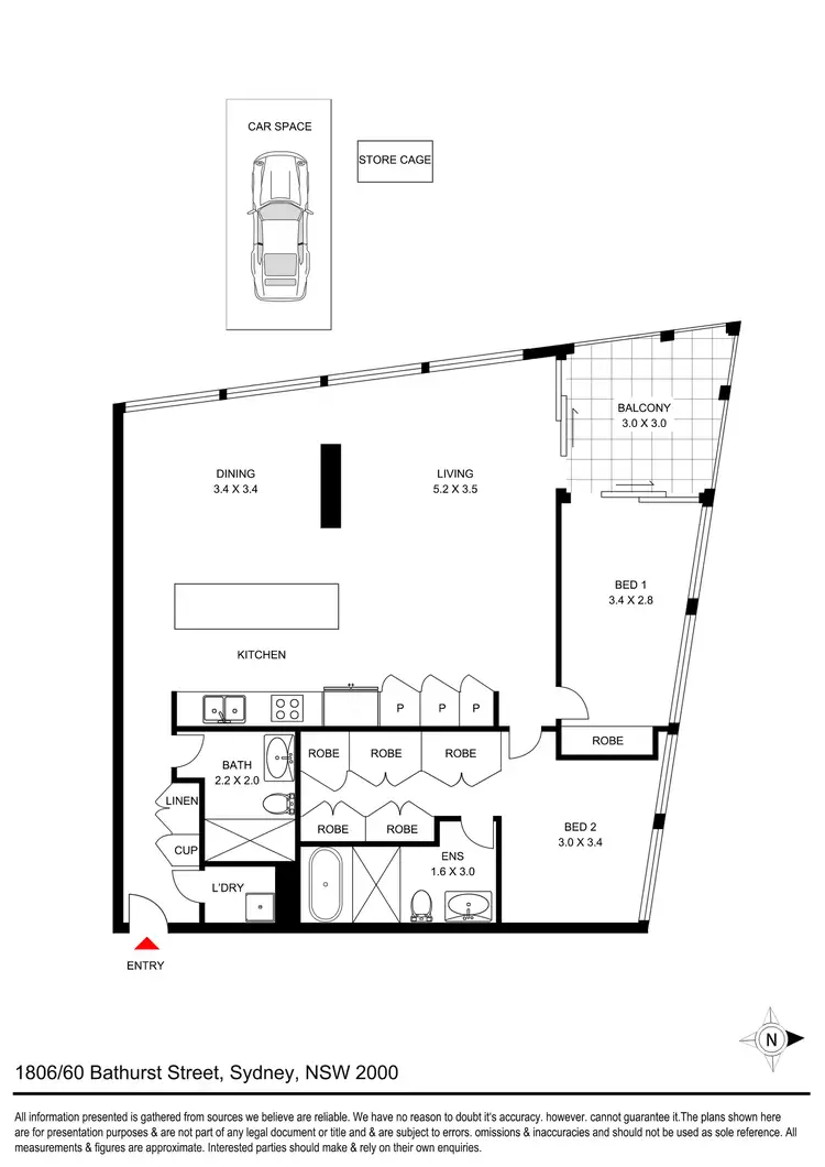 Floorplan of Homely apartment listing, 1806/60 Bathurst Street, Sydney NSW 2000