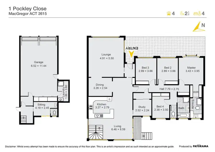 Floorplan of Homely house listing, 1 Pockley Close, Macgregor ACT 2615