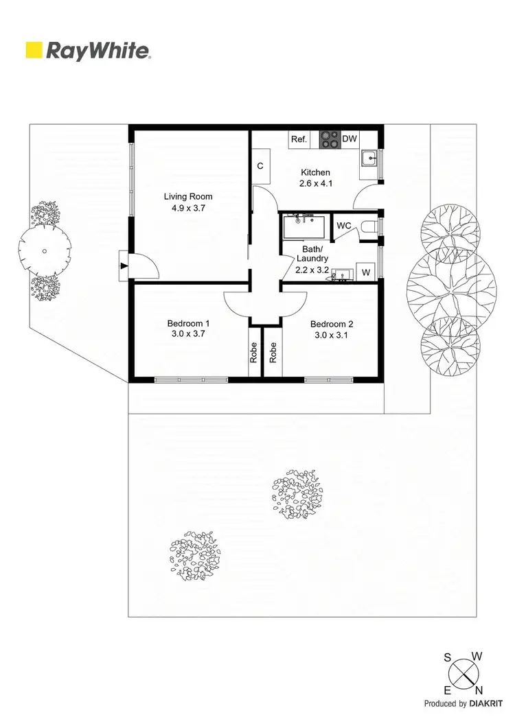 Floorplan of Homely unit listing, 1/19 Oakes Avenue, Clayton South VIC 3169
