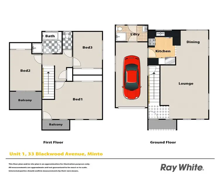 Floorplan of Homely townhouse listing, 1/33 Blackwood Avenue, Minto NSW 2566