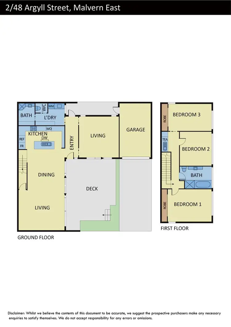 Floorplan of Homely townhouse listing, 2/48 Argyll Street, Malvern East VIC 3145