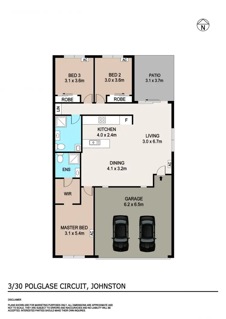 Floorplan of Homely unit listing, 3/30 Polglase Circuit, Johnston NT 832