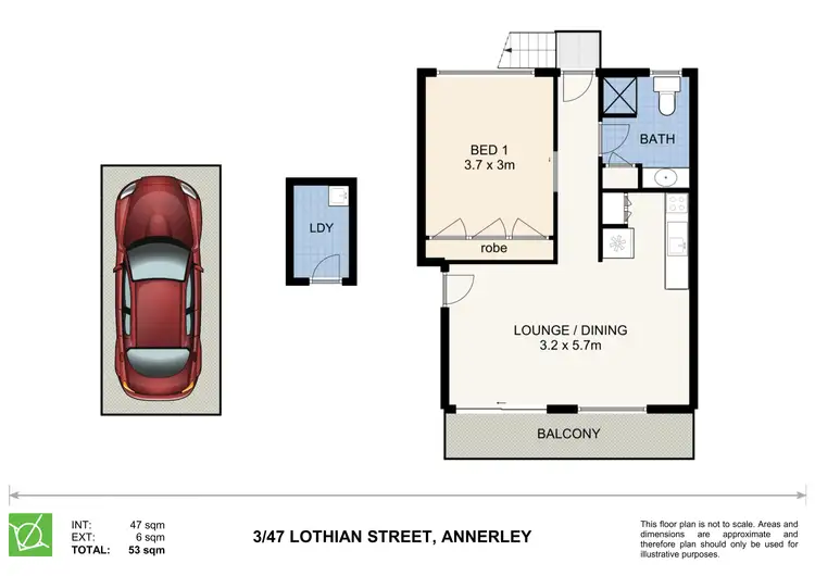 Floorplan of Homely unit listing, 3/47 Lothian Street, Annerley QLD 4103