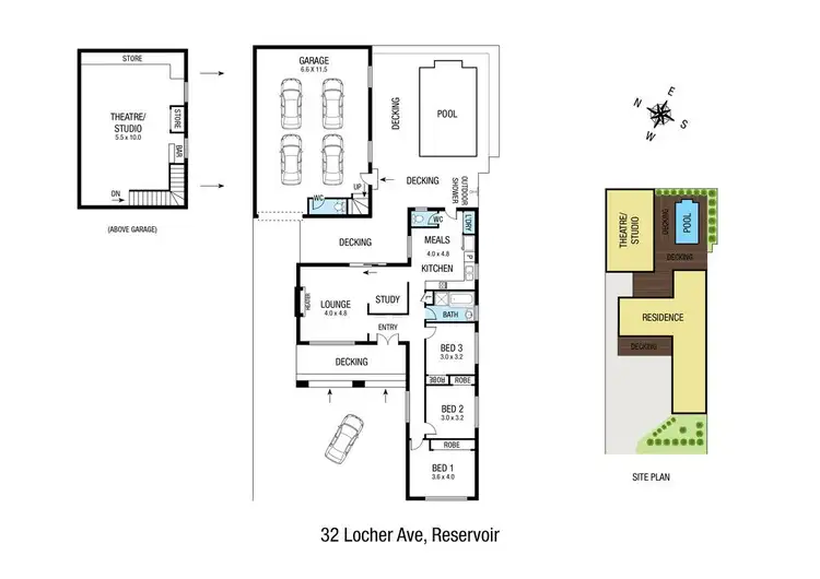 Floorplan of Homely house listing, 32 Locher Avenue, Reservoir VIC 3073