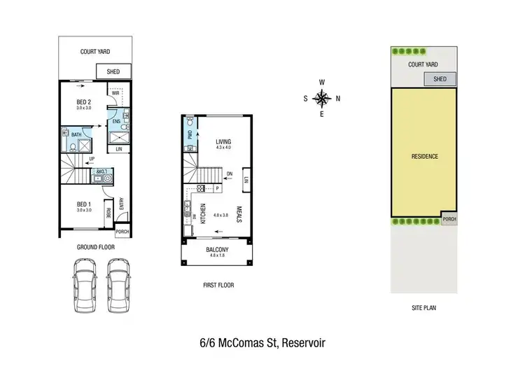 Floorplan of Homely townhouse listing, 6/6 McComas Street, Reservoir VIC 3073