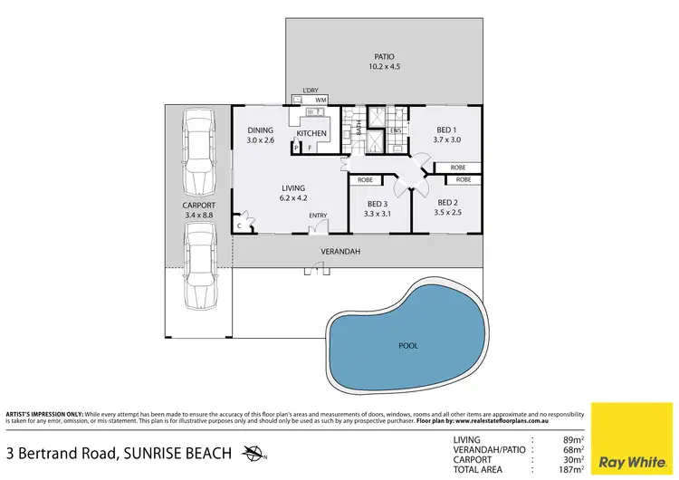 Floorplan of Homely house listing, 3 Bertrand Road, Sunrise Beach QLD 4567