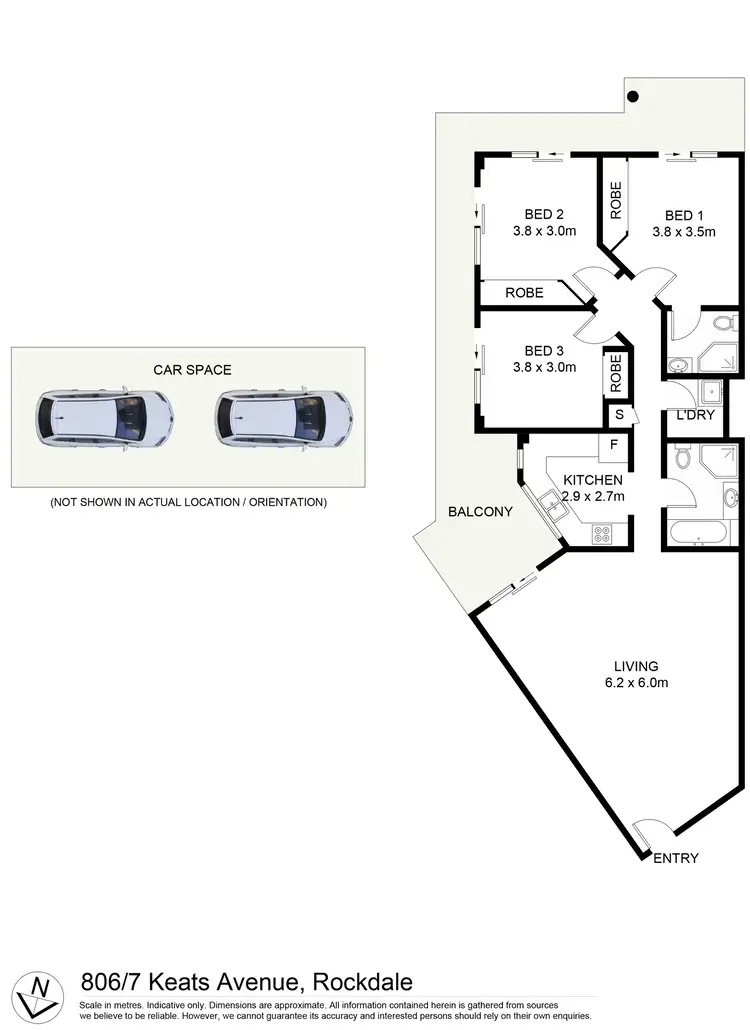 Floorplan of Homely apartment listing, 806/7 Keats Avenue, Rockdale NSW 2216