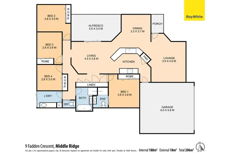Floorplan of Homely house listing, 9 Fadden Crescent, Middle Ridge QLD 4350