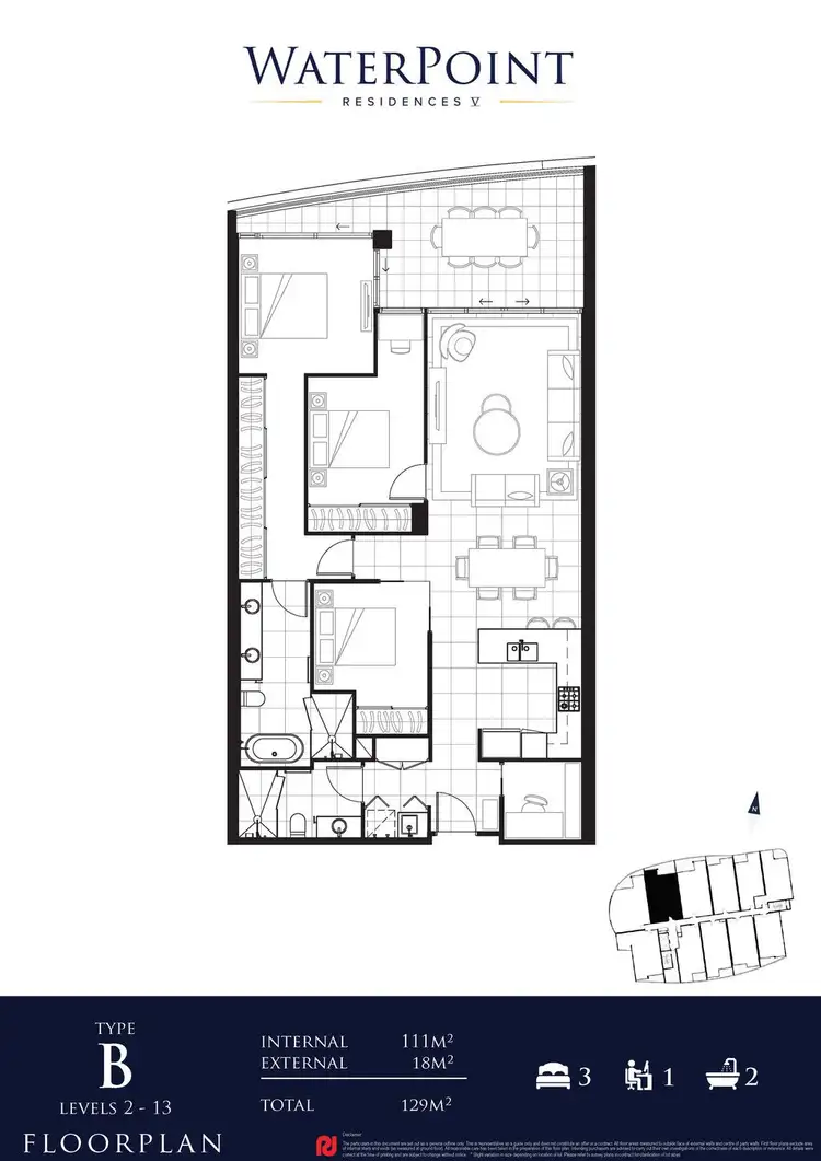 Floorplan of Homely apartment listing, 51302/5 Harbour Side Court, Biggera Waters QLD 4216