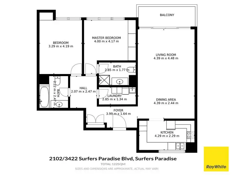 Floorplan of Homely apartment listing, 2102/3422 Surfers Paradise Boulevard, Surfers Paradise QLD 4217