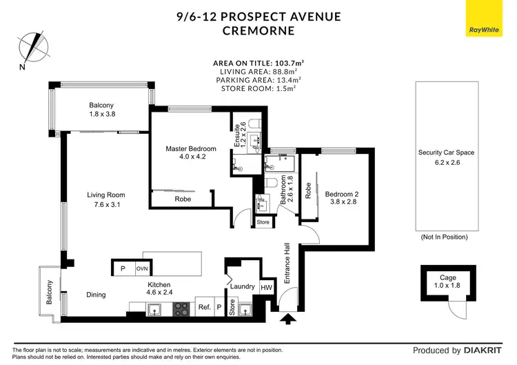 Floorplan of Homely apartment listing, 9/6-12 Prospect Avenue, Cremorne NSW 2090