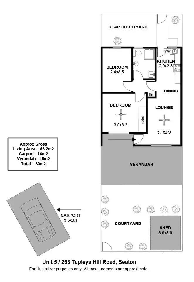 Floorplan of Homely unit listing, 5/263 Tapleys Hill Road, Seaton SA 5023