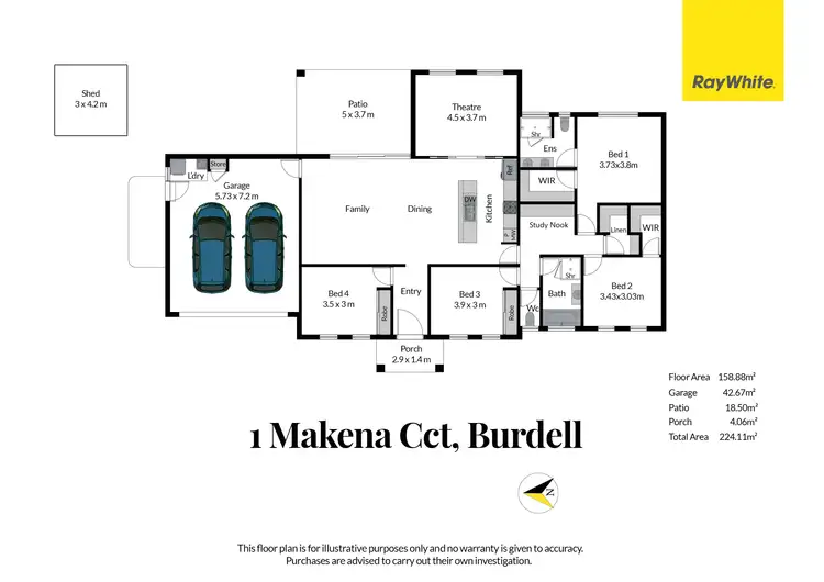 Floorplan of Homely house listing, 1 Makena Circuit, Burdell QLD 4818