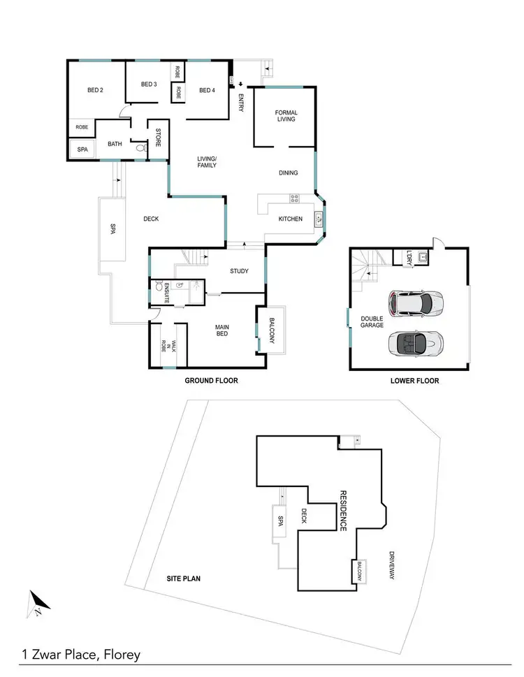 Floorplan of Homely house listing, 1 Zwar Place, Florey ACT 2615