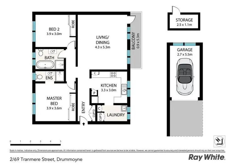Floorplan of Homely apartment listing, 2/69 Tranmere Street, Drummoyne NSW 2047