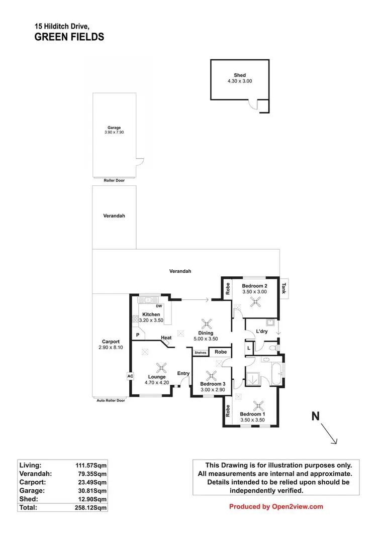 Floorplan of Homely house listing, 15 Hilditch Drive, Green Fields SA 5107